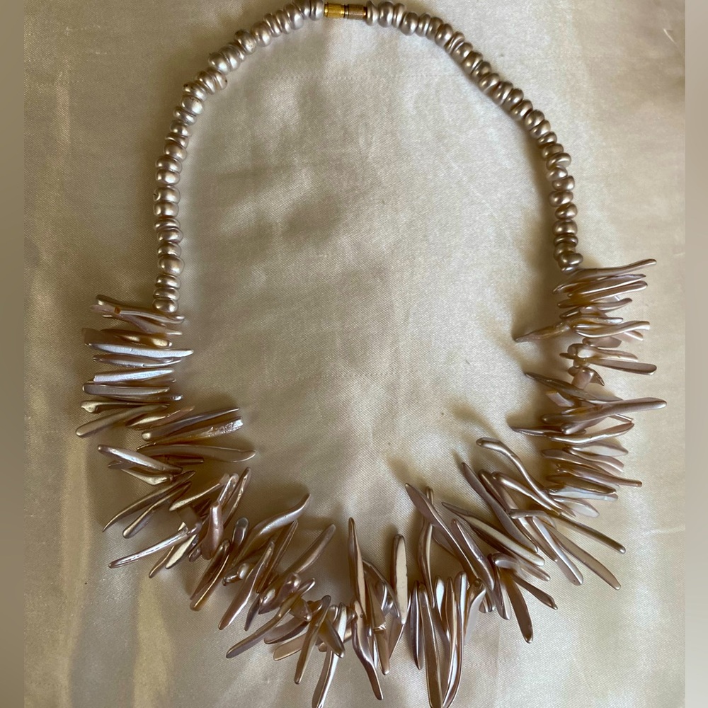 Faux pearl necklace